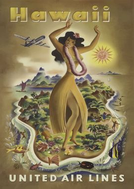 Hawaii Vintage Poster