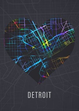 Detroit Michigan City Map