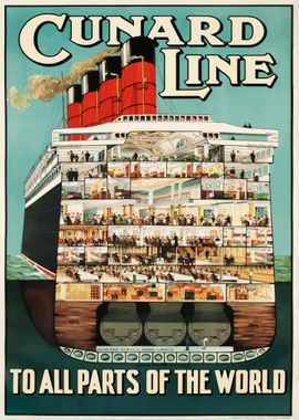 Cunard Line Vintage Poster