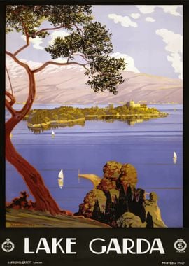 Lake Garda Vintage Poster