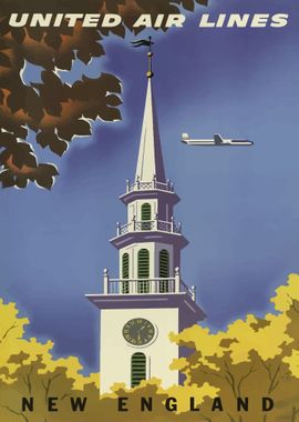 New England Vintage Poster