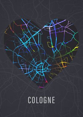 Cologne Germany City Map