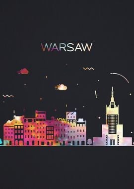 Warsaw Poland City Skyline