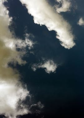 Black air sky with clouds