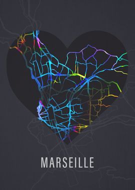 Marseille City Street Map