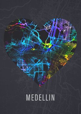 Medellin City Street Map