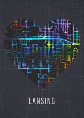 Lansing City Street Map