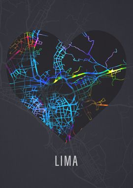 Lima Peru City Street Map