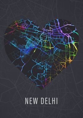 New Delhi City Street Map