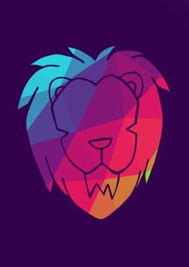 Rainbow Lion Animal 6