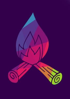 Rainbow Polygon Bonfire 3