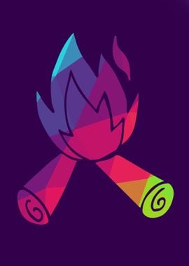 Rainbow Polygon Bonfire 10