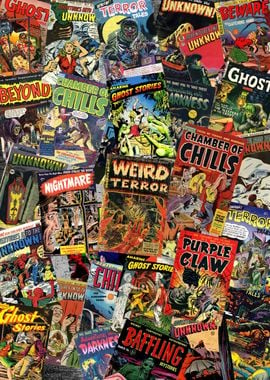 Horror Comic Collage 