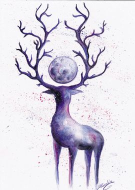 Deer with the moon 