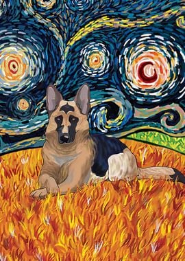 German Shepherd Van Gogh