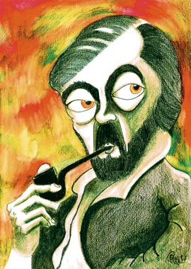 Julio Cortazar  Caricature