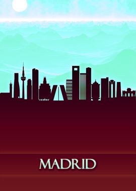 Madrid City Skyline