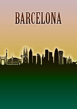 Barcelona Skyline Minimal