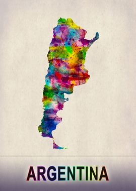 Argentina Map Watercolor