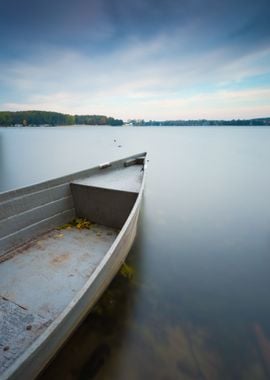 Lake Shore With Moored Boa