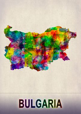 Bulgaria Map in Watercolor