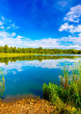 Lake Landscape With Beauti