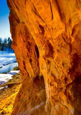 Sandstone Cave In Latvia