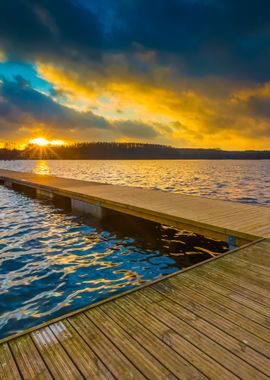 Lake Landscape With Jetty