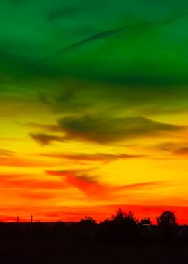 Rural Landscape In Evening