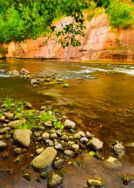 Sandstone Cliffs In Gauja