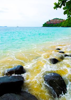 Andaman Beach With Rock An