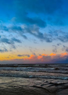 Sunset Baltic Sea Shore Wi