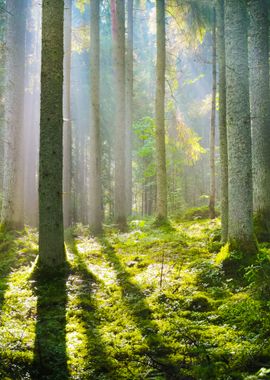 Sun Rays In A Fog In The F