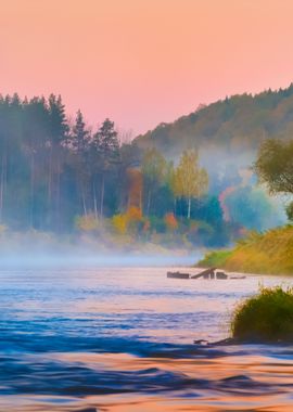 Autumn Gauja River In Sigu