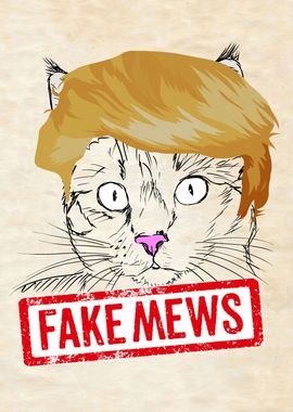 FAKE MEWS Trump Funny Cat