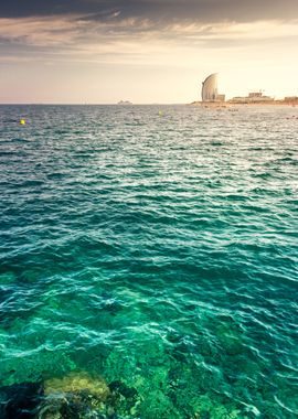 Barcelona beach in summer