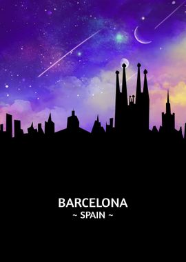 Barcelona Spain Skyline 