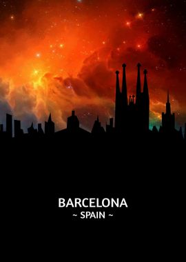 Barcelona Spain Skyline 