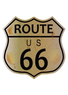 Old Route 66 Highway Sign