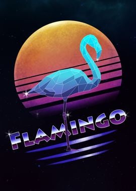 Retro Synthwave Flamingo