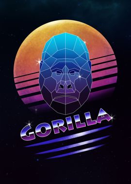 Retro Synthwave Gorilla