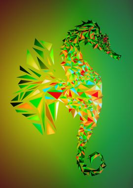 Colorful Abstract Seahorse