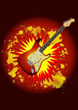 Cartoon Guitar Explosion