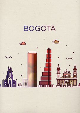 Bogota City Skyline Art