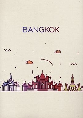 Bangkok City Skyline Art