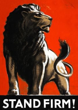 POSTER VINTAGE LION FIRM