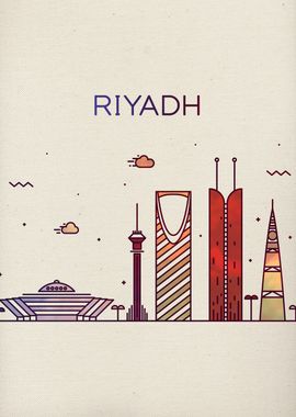 Riyadh City Skyline Art