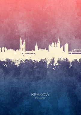 Krakow Poland Skyline