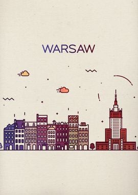 Warsaw Poland City Skyline