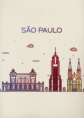 Sao Paulo City Skyline Art